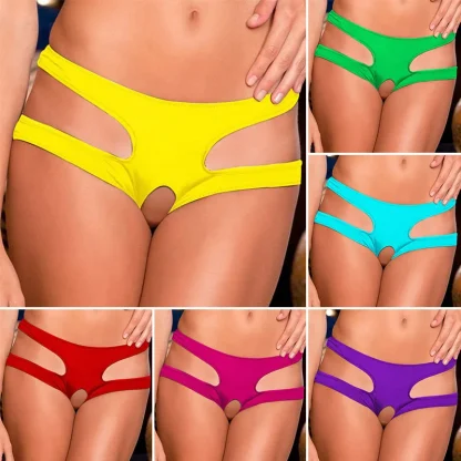 Side Cutout Strappy Panty with Open Crotch - Image 6