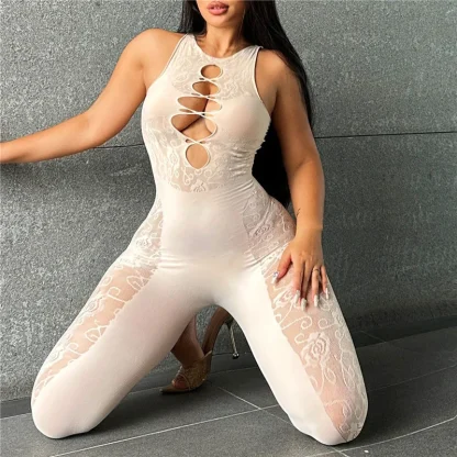Sheer Fishnet Bodystocking with Open Crotch - Image 9