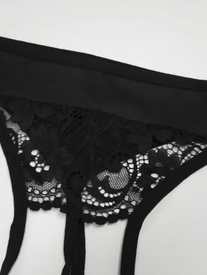 Black Comfortable Panty with Open Crotch - Image 4