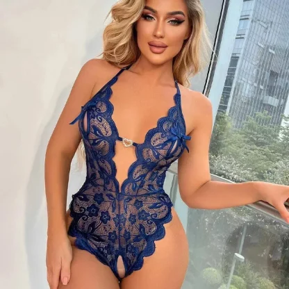 Lace Bodysuit with Plunging Neckline - Image 3