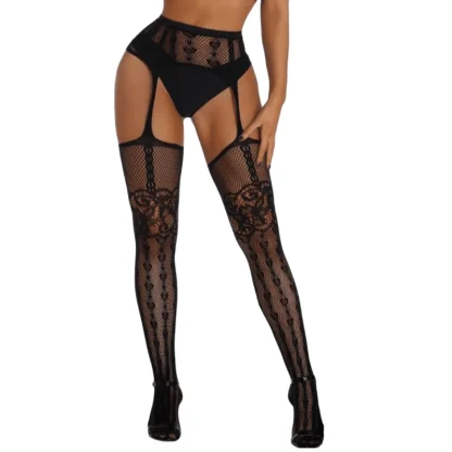 High-waisted Pantyhose with Suspender - Image 3
