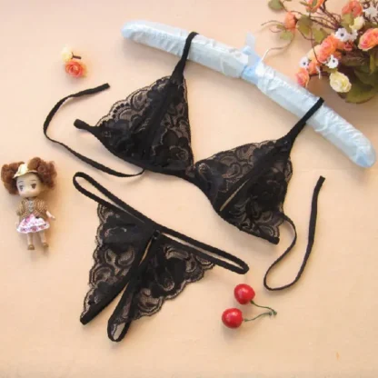 Traingle Cup Bra with Crotchless G-string - Image 7