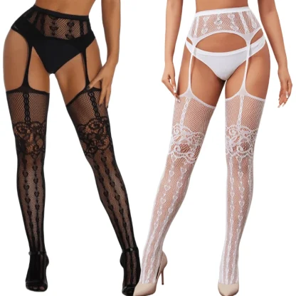 High-waisted Pantyhose with Suspender - Image 2