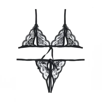Crotchless Lingerie with Open Cup Design