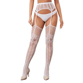 High-waisted Pantyhose with Suspender
